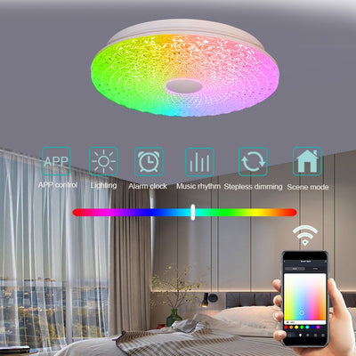 Modern Simple Intelligent Control Round LED Flush Mount Ceiling Light