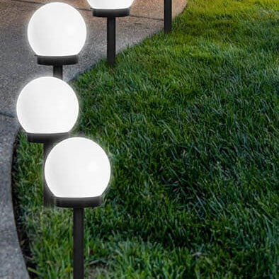 Solar Round Ball LED Outdoor Lawn Decorative Ground Plug Light