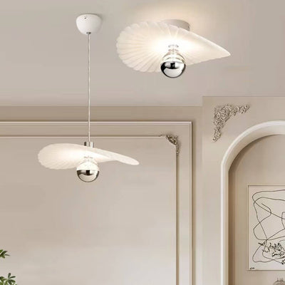 Modern Minimalist White Seashell LED Pendant Light