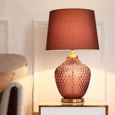 Lampe de table 1 lumière avec base en verre Lucite scandinave contemporaine pour chambre à coucher 