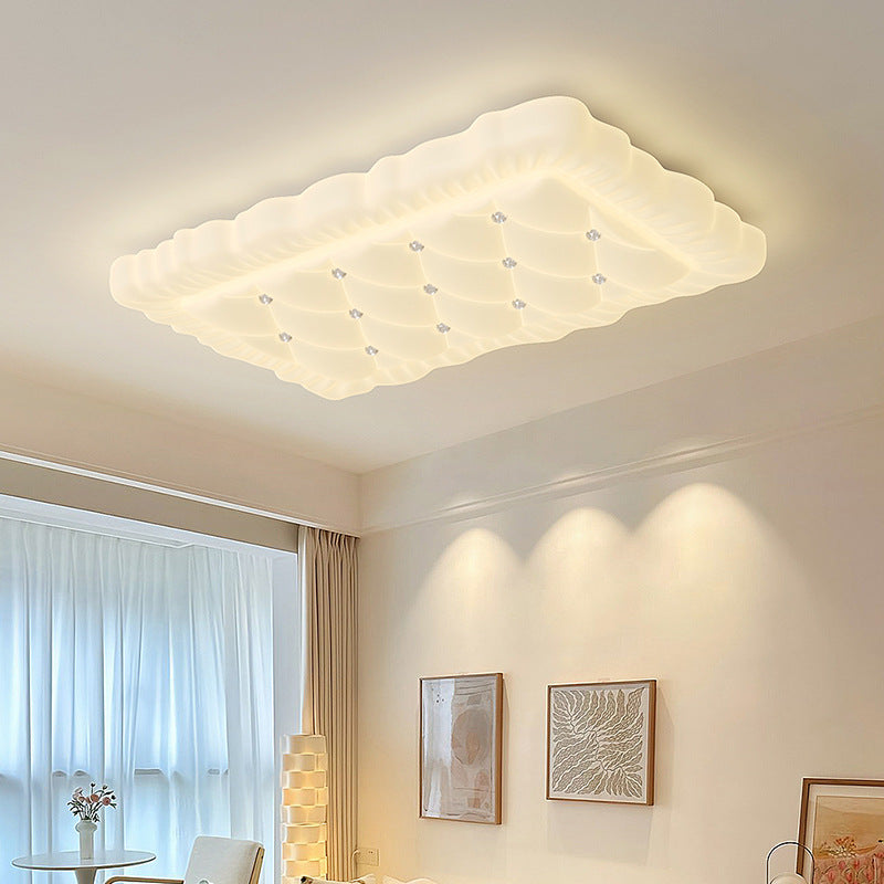Modern Simplicity PE Pillow Shape LED Flush Mount Ceiling Light For Living Room