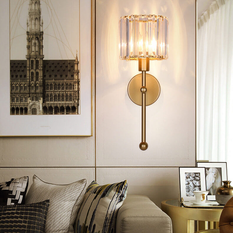Moderna lámpara de pared de brazo largo de cristal de lujo ligero de 1 luz 