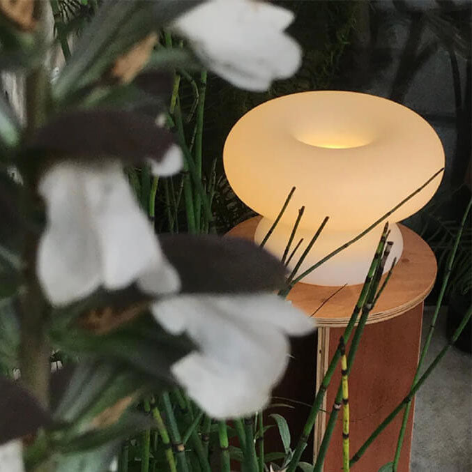 Lampe de Table 1 Lumière Champignon Blanc Lait Danois 