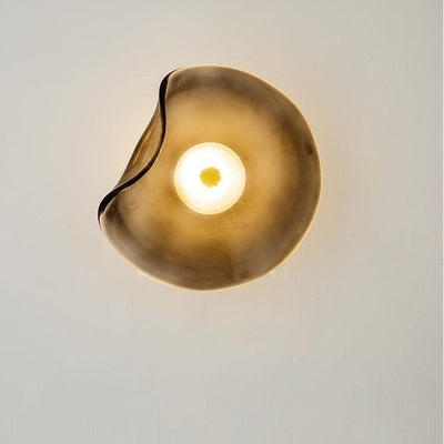 Contemporary Simplicity Iron Round Glass LED Wall Sconce Lamp For Living Room