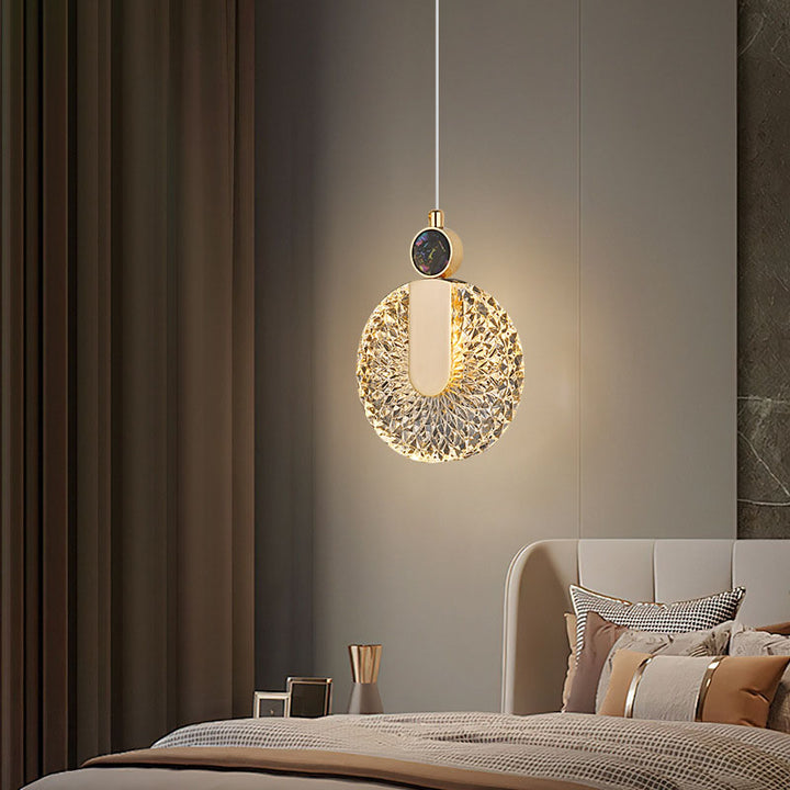 Lustre LED moderne en acrylique rond de luxe 