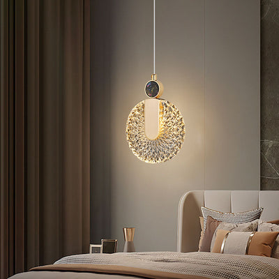 Modern Luxury Shell Round Acrylic LED Pendant Light