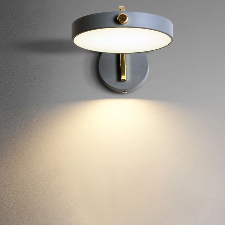 Modern Minimalist Macaron Solid Color Round Head Iron Acrylic LED Wall Sconce Lamp