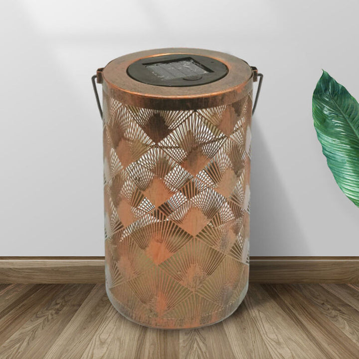 Solar Retro Eisen Zylinder Outdoor LED Dekorative Leuchte 