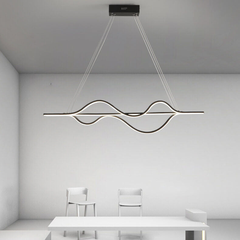 Modern Minimalist Lines LED Island Light Chandelier