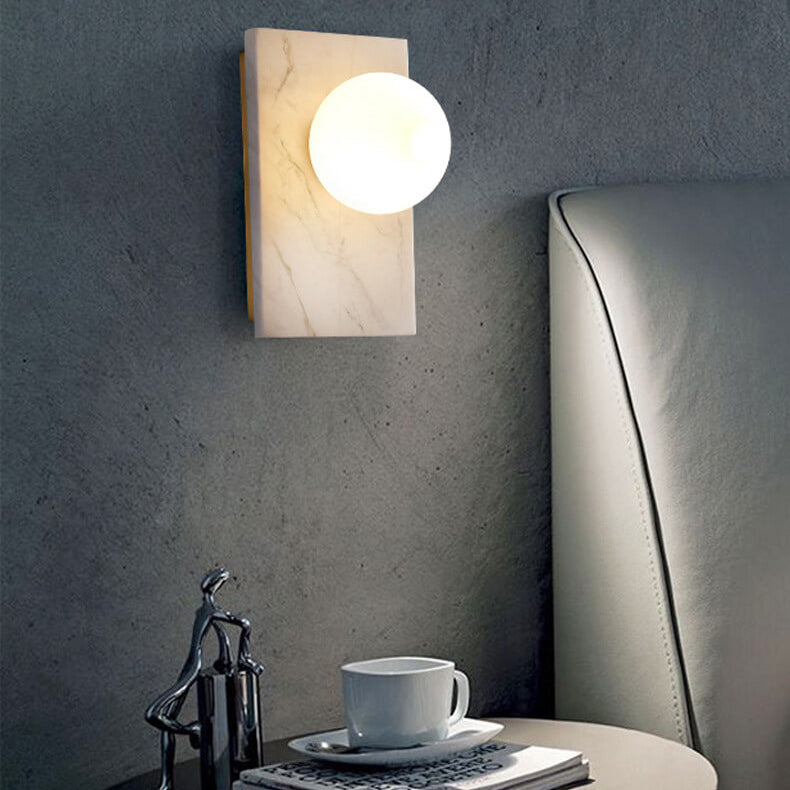 Nordic Marble Rectangular Design 1-Light Wall Sconce Lamp