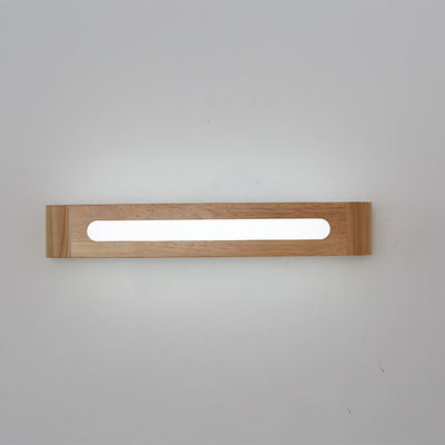 Nordic Log Wood Rectangular LED Wall Sconce Lamp
