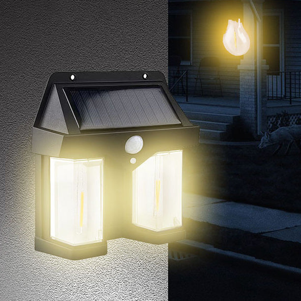 Contemporary Industrial Solar Waterproof Human Sensor LED Wall Sconce Lamp For Outdoor Patio