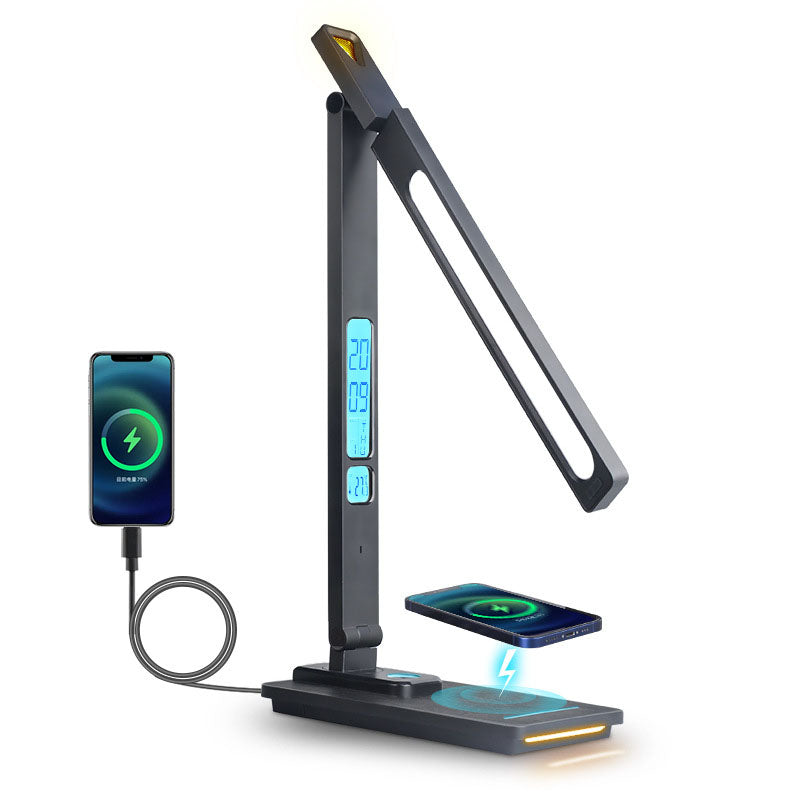 Lampe de bureau à chargement sans fil LED rotative multifonctionnelle simple 