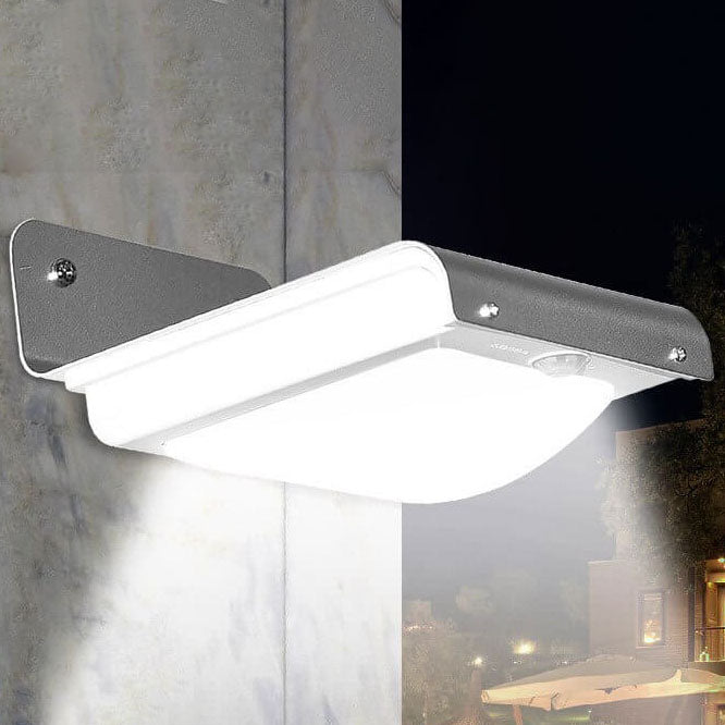 Aplique de pared para patio con control inteligente de luz LED, panel cuadrado solar exterior moderno minimalista de ABS y PC 