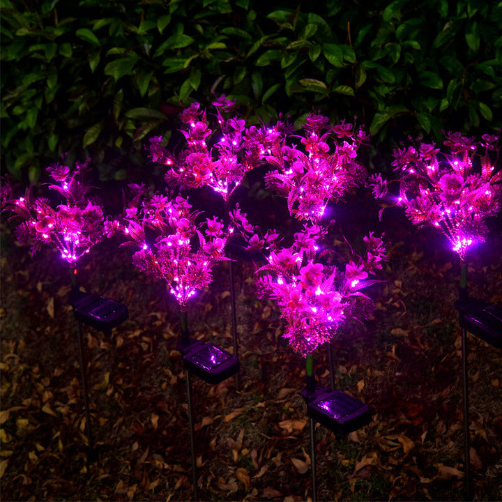 Contemporary Creative Outdoor Solar Phalaenopsis Simulation Flower LED Lawn Ground Insert Decorative Landscape Light