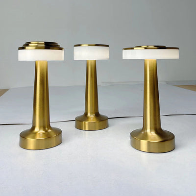 Nordic Vintage Gold Metal Column Touch LED Table Lamp