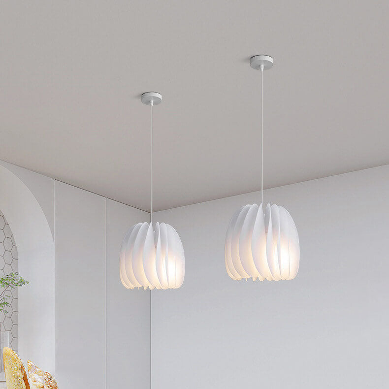Modern Minimalist Pure White Iron Acrylic 1-Light Pendant Light
