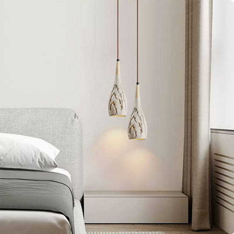 Zeitgenössische Retro konische hohe gemischte Ton 1-Licht Pendelleuchte für Schlafzimmer 
