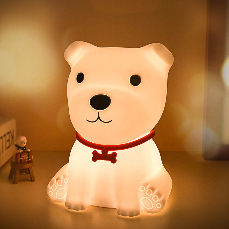 Lámpara de Mesa LED Luz Nocturna USB de Silicona Creativa de Cachorro Adorable 