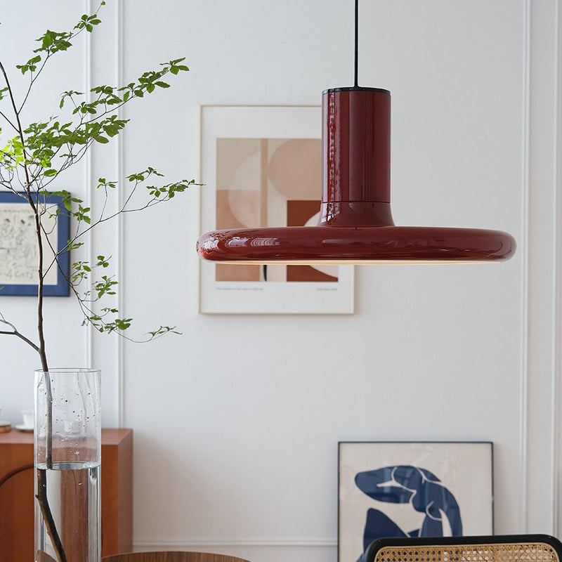 Nordic UFO Red Frisbee 1-Light Pendant Light