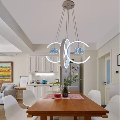 Modern Minimalist Iron Aluminum Circle Ring LED Chandelier