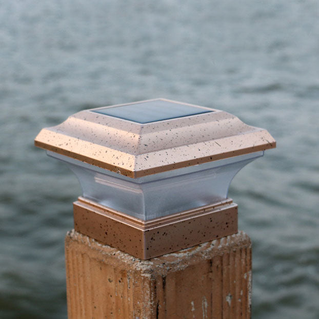 Luz solar moderna y minimalista de plástico para remate de columna, con control inteligente de luz, decorativa para vallas y paisajismo exterior 