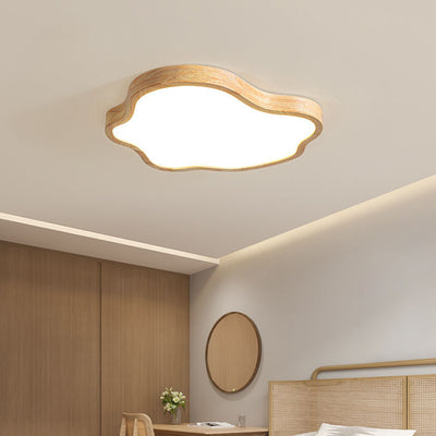 Japanese Minimalist Log Clouds Acrylic LED Flush Mount Ceiling Light