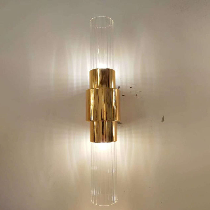 Modern Iron Glass 1/2-Light Wall Sconce Lamp