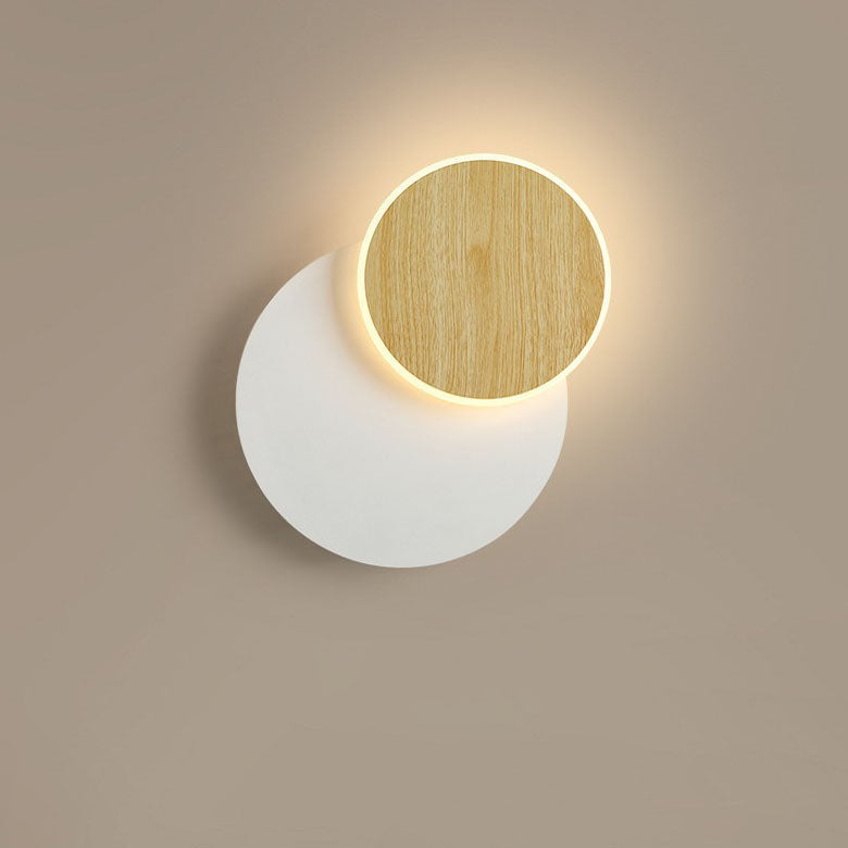 Nordic Minimalist Log Square Round LED Wall Sconce Lamp