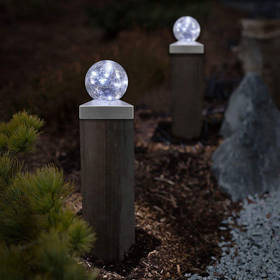 Solar Creative Column Round Ball LED Outdoor Head Light Landscape Light