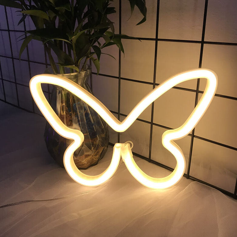 Contemporary Creative Butterfly PS LED USB Plug-In/Battery Decorative Neon Light For Bedroom
