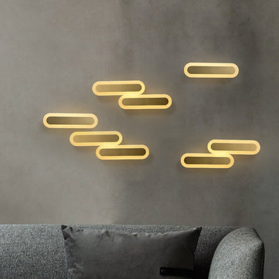 مصباح حائط بتصميم عصري فاخر من النحاس مع حلقة LED 