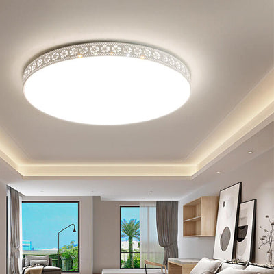 Modern Minimalist Plum Blossom Round LED Flush Mount Ceiling Light