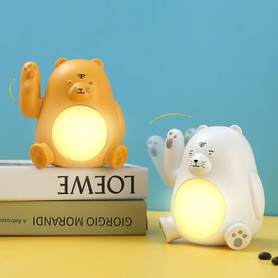 Lampe de nuit moderne créative en silicone LED USB rechargeable en forme de tigre 