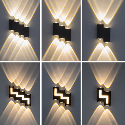 Modern Creative Square Geometric Luminous Outdoor Waterproof LED Wall Sconce Lamp