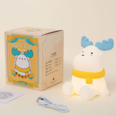 Lampe de table LED Pat en silicone, moderne et créative, en forme d'orignal 