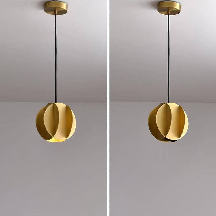 Modern Light Luxury Wrought Iron Copper Lantern 1-Light Pendant Light