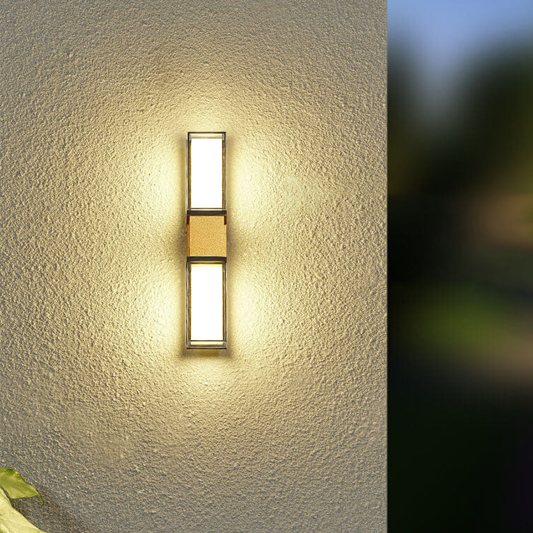 Applique Murale LED Rectangulaire en Aluminium avec Abat-Jour Acrylique Imperméable pour Extérieur 