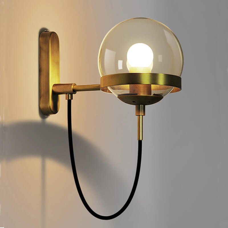 Glass Ball 1-Light  Globe Armed Sconce Lamp
