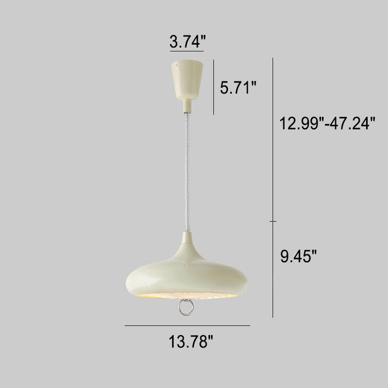 Modern Minimalist Pure White Liftable Iron Acrylic 3-Light Chandelier