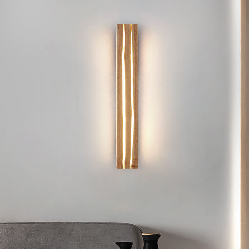 Japanese Wabi-sabi Modern Linear Wood LED Wall Sconce Lamp