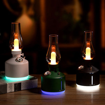 Lámpara de mesa LED con sombra de botella PET con spray humidificador creativo 