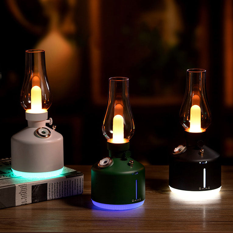Lámpara de mesa LED con sombra de botella PET con spray humidificador creativo 