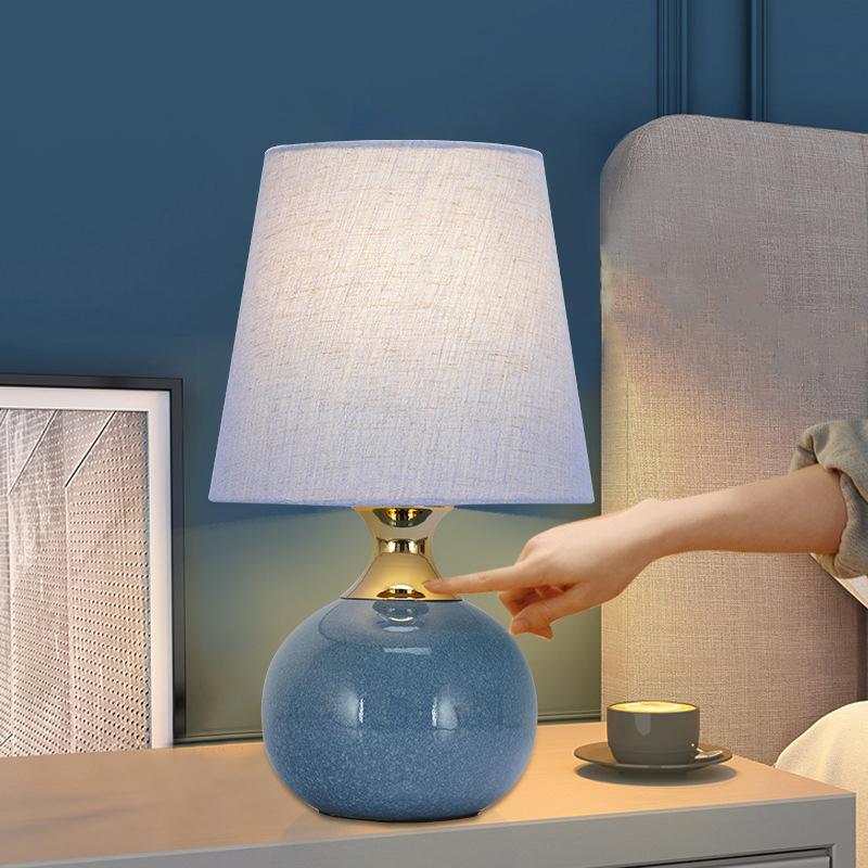 Moderne dekorative Keramik-Tischlampe mit 1 Licht und Touch-Dimmung 