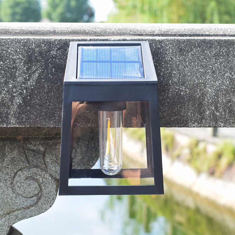 Modern Square Plastic Solar LED Outdoor Waterproof Garden Landscape Wall Sconce Lamp