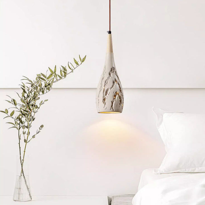 Zeitgenössische Retro konische hohe gemischte Ton 1-Licht Pendelleuchte für Schlafzimmer 