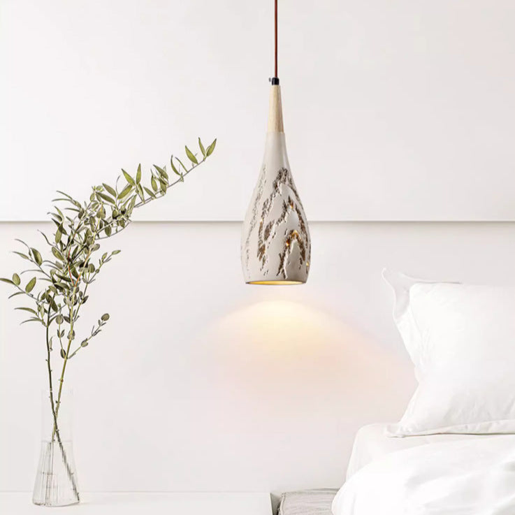 Zeitgenössische Retro konische hohe gemischte Ton 1-Licht Pendelleuchte für Schlafzimmer 