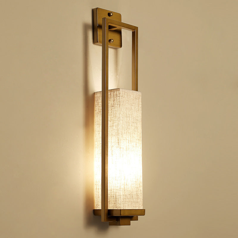 Modern Classical Minimalist Iron Cloth 1-Light Wall Sconce Lamp