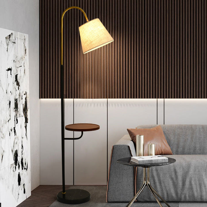 Nordic Light Luxus-Plissee-Stoff-Marmor-Stehlampe mit 1 Licht