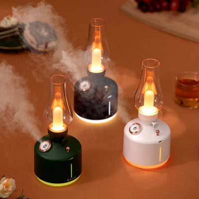 Lámpara de mesa LED con sombra de botella PET con spray humidificador creativo 